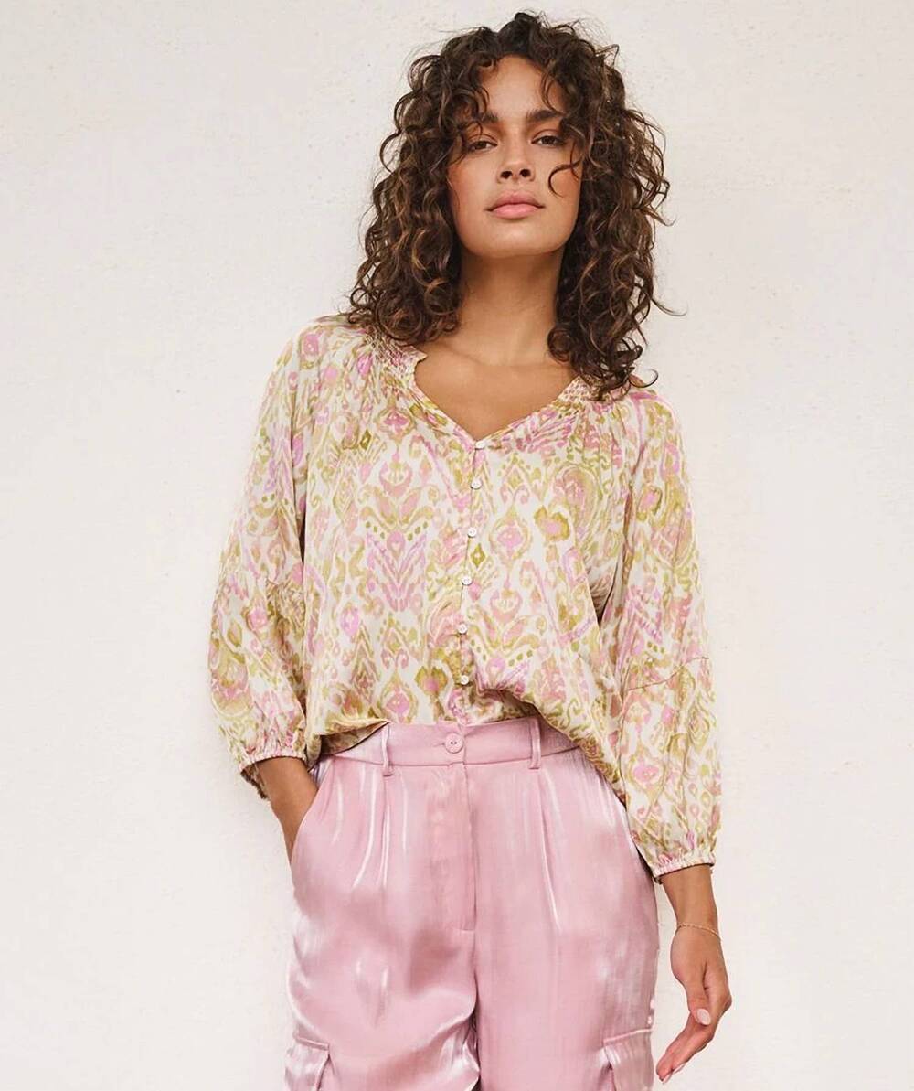 NEW ESQUALO sella solar blouse in multi-color